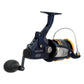 Dogfish Tackle & Marine Shimano Thunnus CI4 4000 spinning reel in dark blue with gold accents and a black handle.