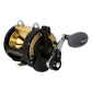 Dogfish Tackle & Marine Shimano TLD 2 Speed Lever Drag Conventional Reel, black with gold spool, 4 ball bearings, 2-speed gearing.