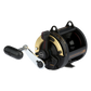 Dogfish Tackle & Marine Shimano TLD 25 conventional fishing reel, black with gold accents, features a silver crank handle.