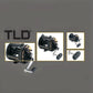 Dogfish Tackle & Marine Shimano TLD Lever Drag Conventional Reel, black with gold accents, for saltwater fishing.