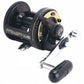 Dogfish Tackle & Marine Shimano TLD15 lever drag conventional fishing reel, black with gold accents and silver handle.
