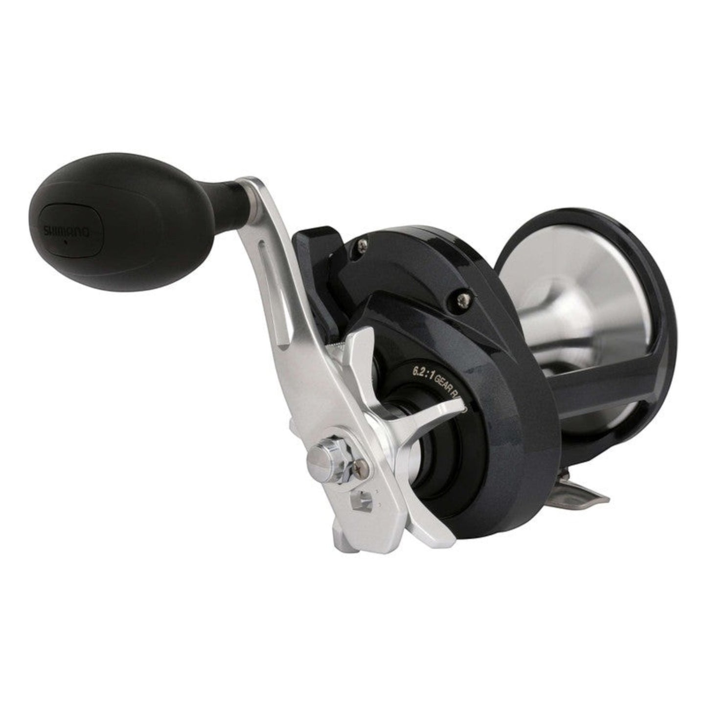 Dogfish Tackle & Marine Shimano Torium Star Drag conventional fishing reel, black and silver with a large black handle.