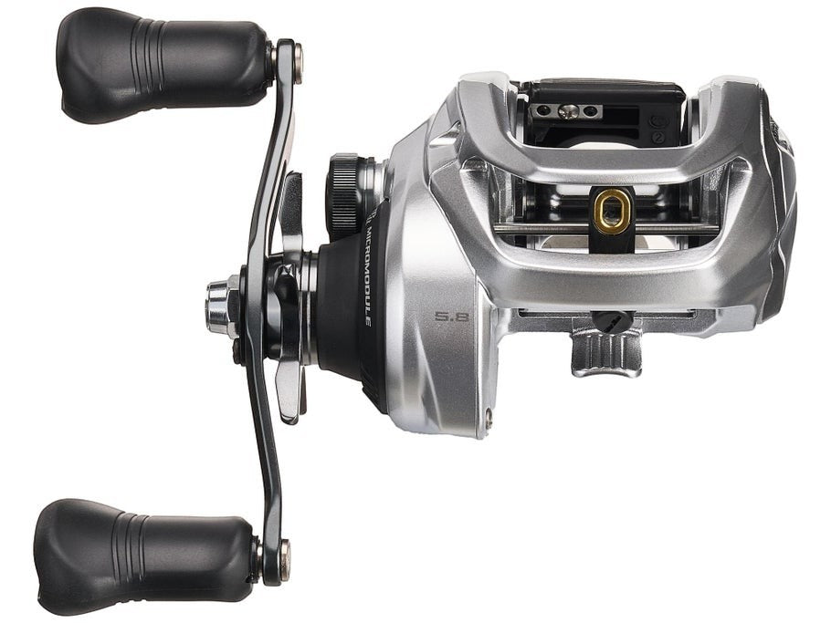 Dogfish Tackle & Marine Shimano Tranx 400B baitcasting reel, silver and black with a 5.8 gear ratio.