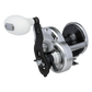 Dogfish Tackle & Marine Shimano Trinidad A conventional fishing reel, silver metal body, black handle, white knob. Features X-Ship and Hagane Body.