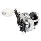 Dogfish Tackle & Marine Shimano Trinidad A conventional fishing reel, silver with black accents and a white handle knob. Features X-Ship and Hagane Body.