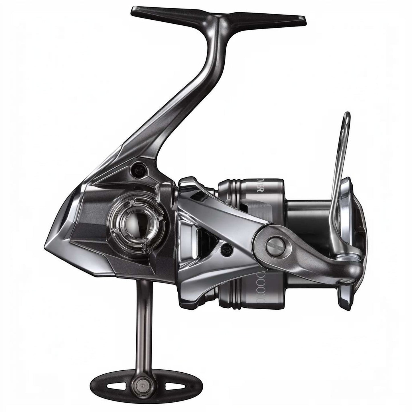 Dogfish Tackle & Marine Shimano Twin Power FE spinning reel in gunmetal grey with silver accents. Features CI4+ body and Infinity Drive.
