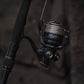 Dogfish Tackle & Marine Shimano Twin Power XD FB spinning reel, black, with grey fishing line, suitable for saltwater and freshwater.