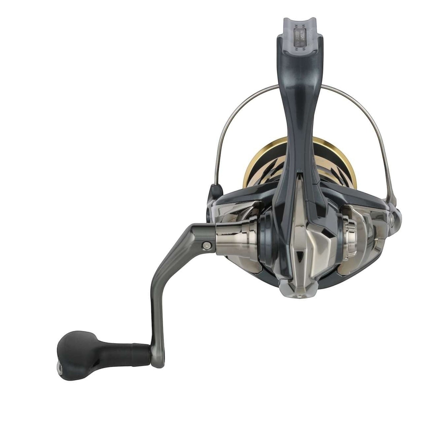Dogfish Tackle & Marine Shimano Ultegra FD spinning reel in gunmetal grey and gold with a black handle.