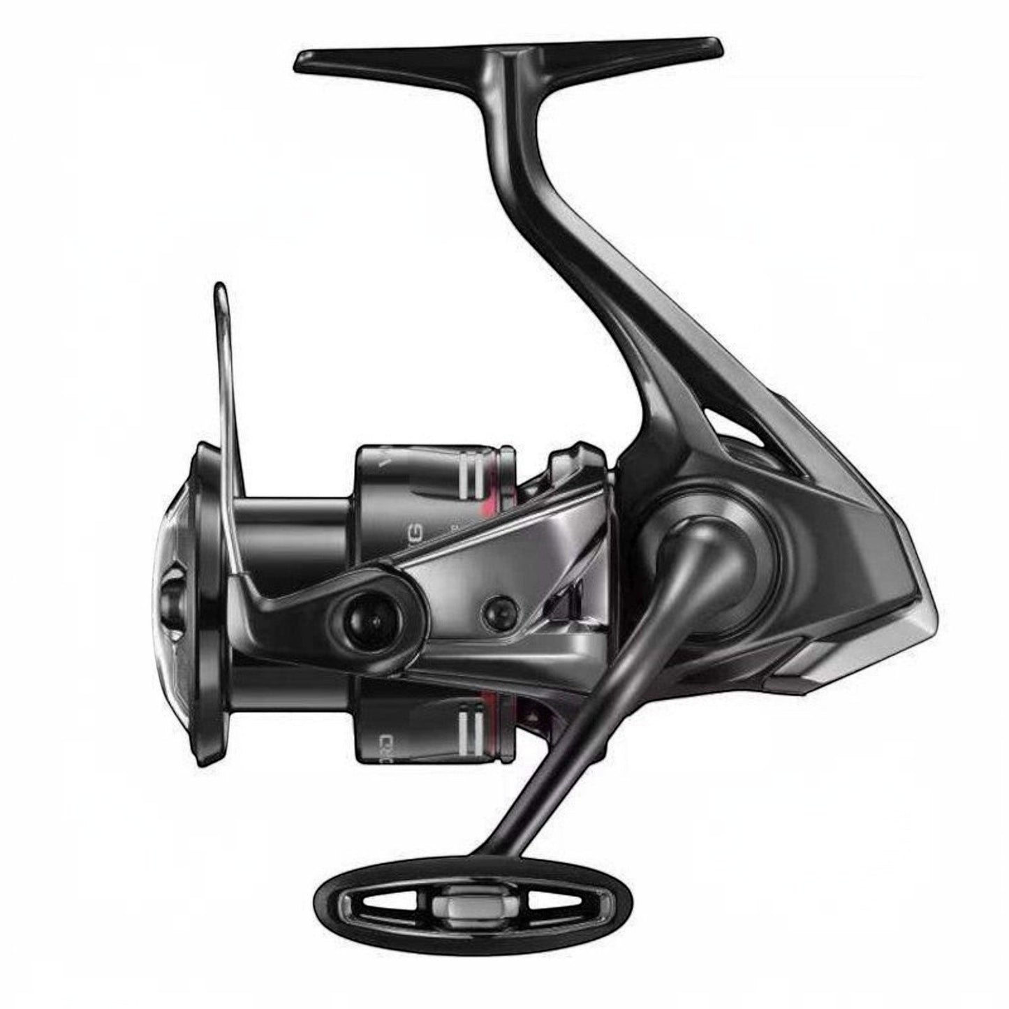 Dogfish Tackle & Marine Shimano Vanford FA spinning reel in dark gray with red accents. Lightweight MGL rotor and Hagane gearing.