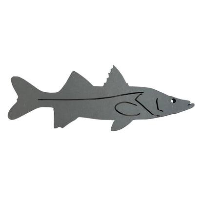 Dogfish Tackle & Marine grey metal starboard fish wall decor for nautical or coastal home and garden styling.
