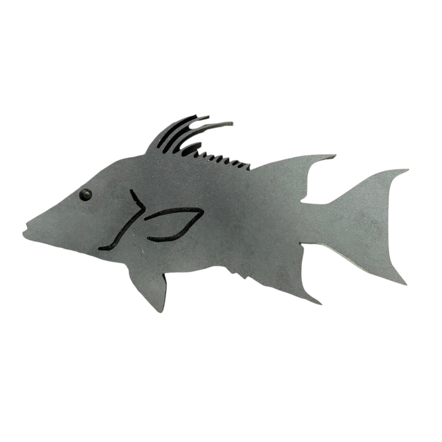 Dogfish Tackle & Marine grey starboard fish wall decor for nautical coastal home or outdoor garden display