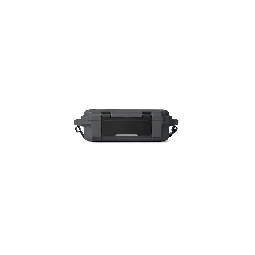Dogfish Tackle & Marine Yeti LoadOut GoBox 1 waterproof gear case in charcoal grey with a secure lockdown latch.