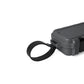 Dogfish Tackle & Marine Yeti LoadOut GoBox 1 gear case in charcoal grey with a durable black tether strap attached.
