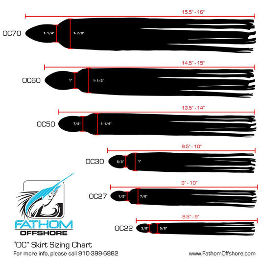 Fathom Offshore OC Trolling Lure Skirt 16in - Dogfish Tackle & Marine