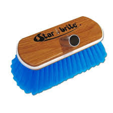 StarBrite Medium Wooden Block Brush With Bumper (Blue) #40151 - Dogfish Tackle & Marine